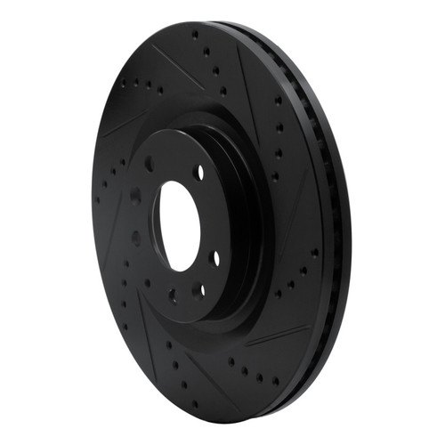 R1 07-15 Mazda CX-9 Front Right Drilled & Slotted Black Brake Rotor