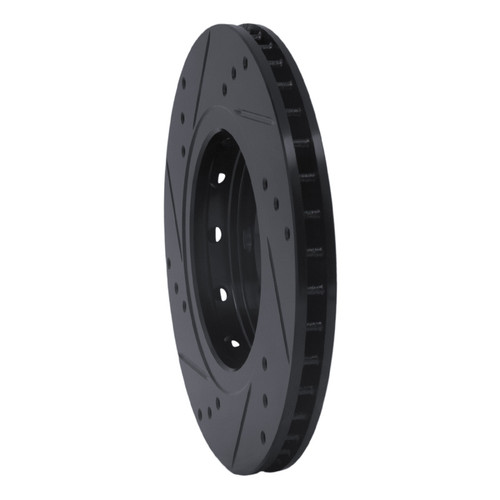 R1 00-06 Audi TT Quattro Rear Right Drilled & Slotted Black Brake Rotor