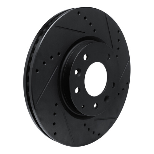 R1 07-12 Mazda CX-7 Front Right Drilled & Slotted Black Brake Rotor