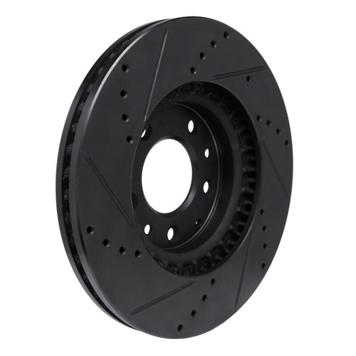 R1 07-12 Mazda CX-7 Front Right Drilled & Slotted Black Brake Rotor