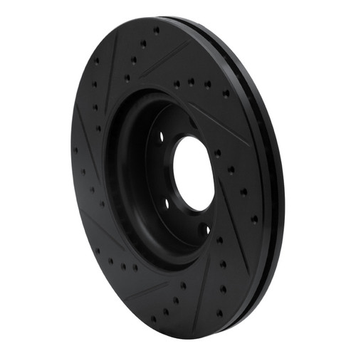 R1 04-15 Mazda 5 Front Right Drilled & Slotted Black Brake Rotor