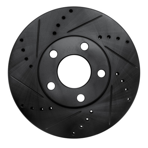 R1 98-98 Volkswagen Passat (USA/Canada) Front Left Drilled & Slotted Black Brake Rotor