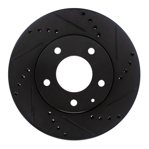 R1 95-06 Mazda MPV Front Right Drilled & Slotted Black Brake Rotor