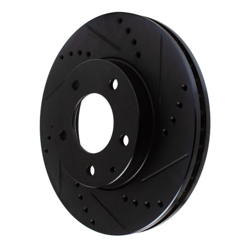 R1 95-06 Mazda MPV Front Right Drilled & Slotted Black Brake Rotor