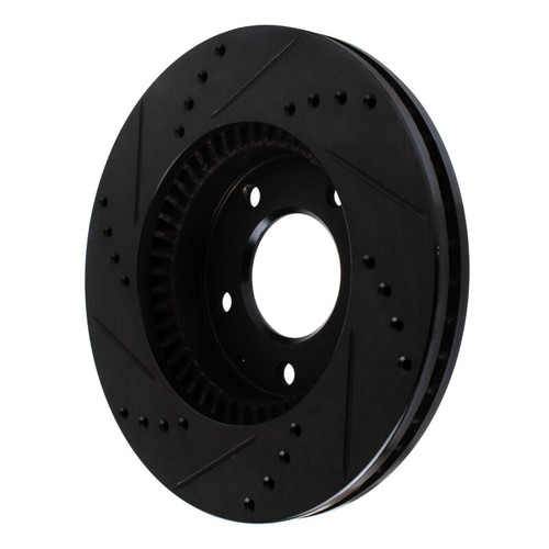 R1 95-06 Mazda MPV Front Right Drilled & Slotted Black Brake Rotor