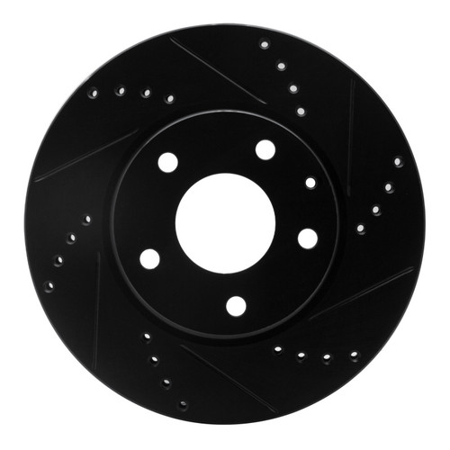 R1 14-24 Mazda CX-3 Front Right Drilled & Slotted Black Brake Rotor