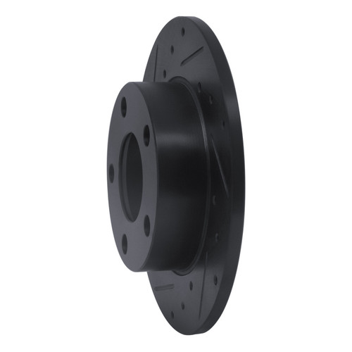 R1 96-05 Audi A4 Quattro Rear Left Drilled & Slotted Black Brake Rotor