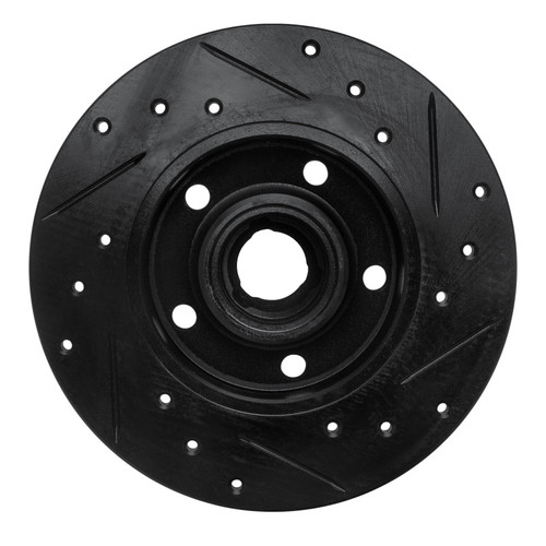 R1 92-98 Volkswagen Passat (USA/Canada) Rear Left Drilled & Slotted Black Brake Rotor