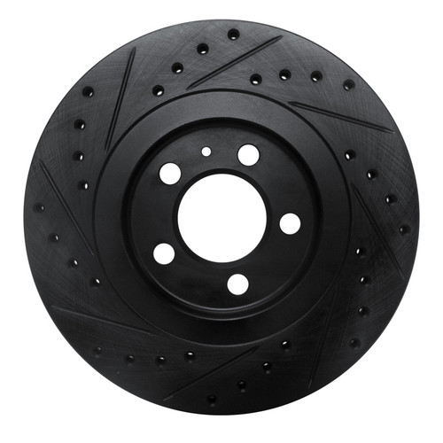 R1 92-95 Volkswagen CORRADO Front Right Drilled & Slotted Black Brake Rotor