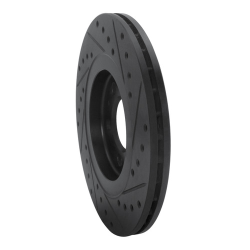 R1 92-95 Volkswagen Jetta Sedan Front Left Drilled & Slotted Black Brake Rotor