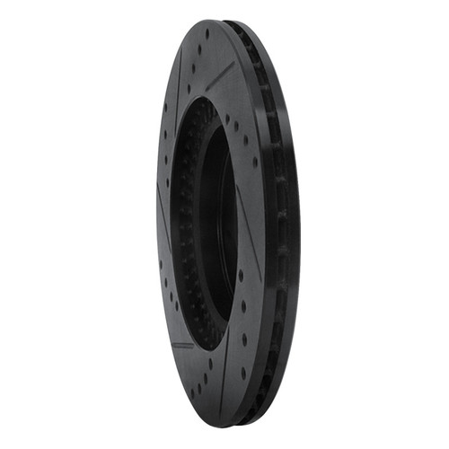 R1 06-15 Mazda MX-5 Miata Front Right Drilled & Slotted Black Brake Rotor