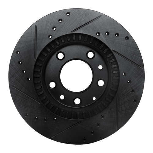 R1 06-15 Mazda MX-5 Miata Front Right Drilled & Slotted Black Brake Rotor