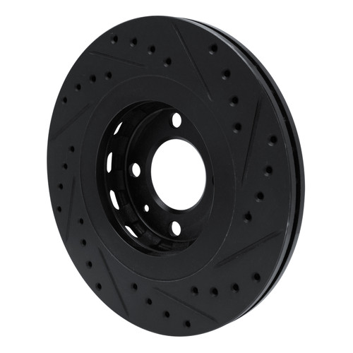 R1 90-93 Volkswagen CORRADO Front Left Drilled & Slotted Black Brake Rotor