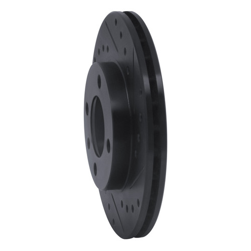 R1 80-08 Audi 4000 Front Right Drilled & Slotted Black Brake Rotor