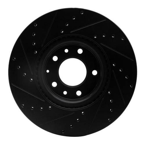 R1 06-07 Mazda 6 Front Right Drilled & Slotted Black Brake Rotor