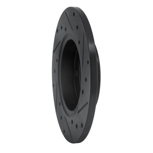 R1 73-05 Audi Fox Front Left Drilled & Slotted Black Brake Rotor