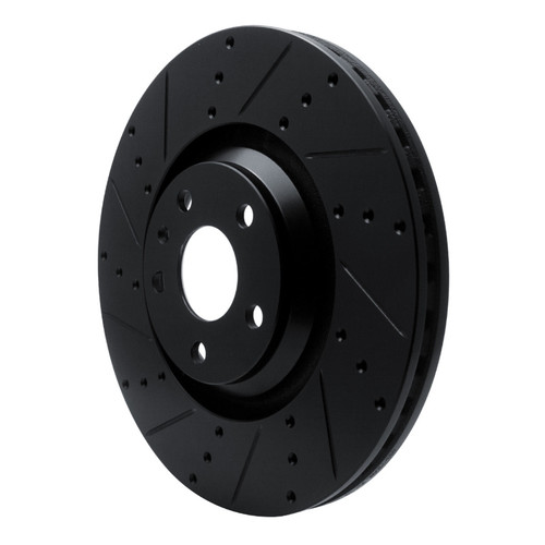 R1 12-15 Audi TTS Quattro Front Left Drilled & Slotted Black Brake Rotor