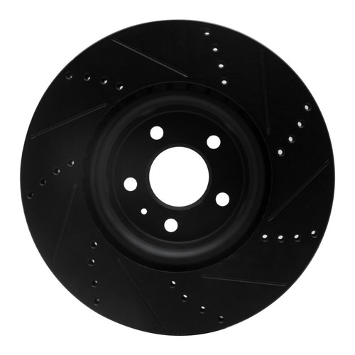 R1 12-20 Audi A6 (USA/Canada) Front Left Drilled & Slotted Black Brake Rotor