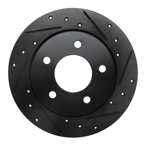 R1 04-13 Mazda 3 Rear Right Drilled & Slotted Black Brake Rotor ECB-80039R