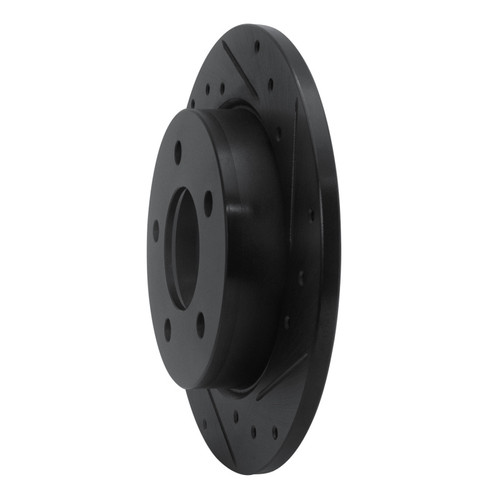 R1 04-13 Mazda 3 Rear Right Drilled & Slotted Black Brake Rotor ECB-80039R