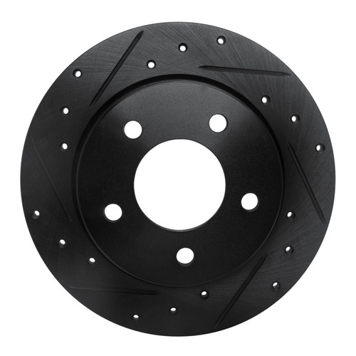 R1 04-13 Mazda 3 Rear Left Drilled & Slotted Black Brake Rotor ECB-80039L