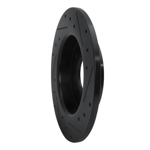 R1 04-13 Mazda 3 Rear Left Drilled & Slotted Black Brake Rotor ECB-80039L