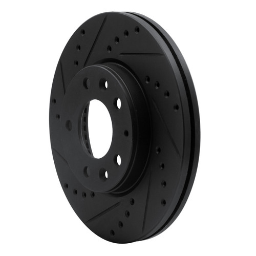 R1 03-05 Mazda 6 Front Left Drilled & Slotted Black Brake Rotor