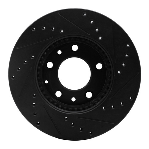 R1 03-05 Mazda 6 Front Left Drilled & Slotted Black Brake Rotor
