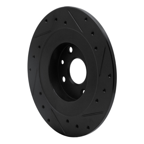 R1 01-05 Mazda Miata Rear Left Drilled & Slotted Black Brake Rotor