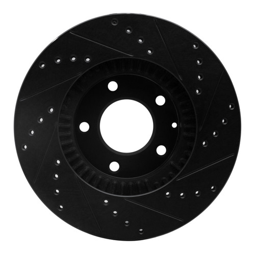 R1 01-02 Mazda Millenia Front Left Drilled & Slotted Black Brake Rotor