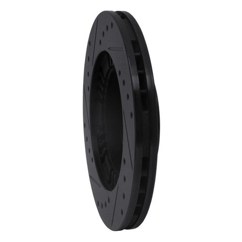 R1 99-03 Mazda Protege Front Right Drilled & Slotted Black Brake Rotor