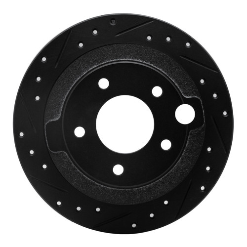 R1 95-02 Mazda Millenia Rear Left Drilled & Slotted Black Brake Rotor