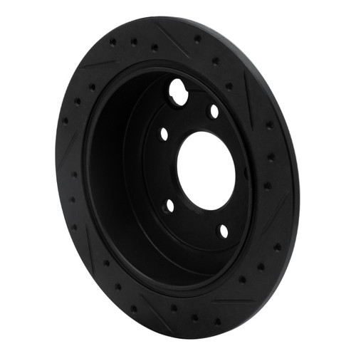 R1 95-02 Mazda Millenia Rear Left Drilled & Slotted Black Brake Rotor