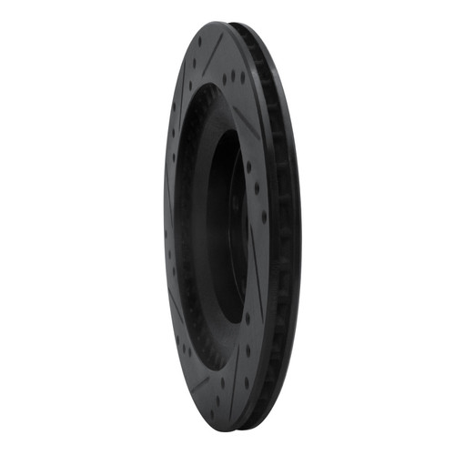 R1 93-95 Mazda RX-7 Rear Right Drilled & Slotted Black Brake Rotor