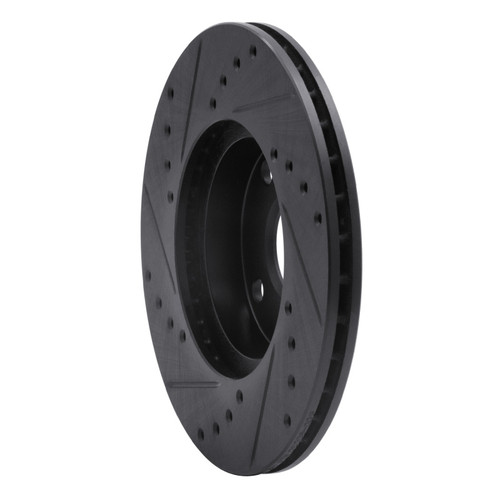 R1 94-02 Mazda Miata Front Right Drilled & Slotted Black Brake Rotor