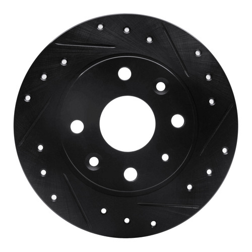 R1 90-93 Mazda Miata Rear Right Drilled & Slotted Black Brake Rotor