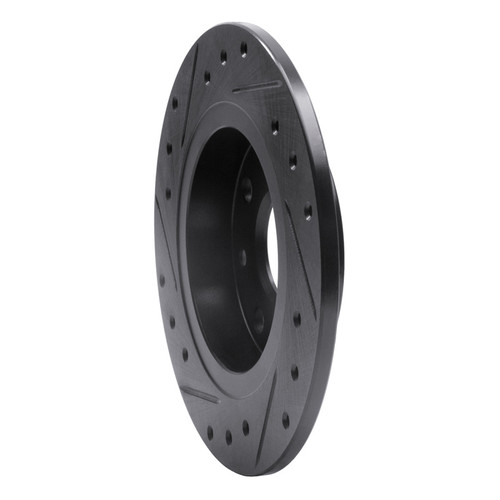 R1 90-93 Mazda Miata Rear Right Drilled & Slotted Black Brake Rotor