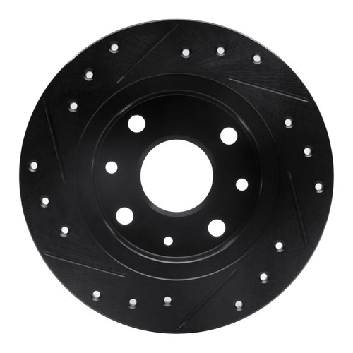 R1 90-93 Mazda Miata Rear Right Drilled & Slotted Black Brake Rotor