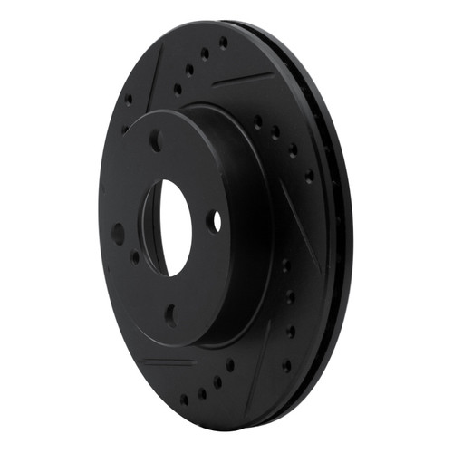 R1 90-93 Mazda Miata Front Left Drilled & Slotted Black Brake Rotor