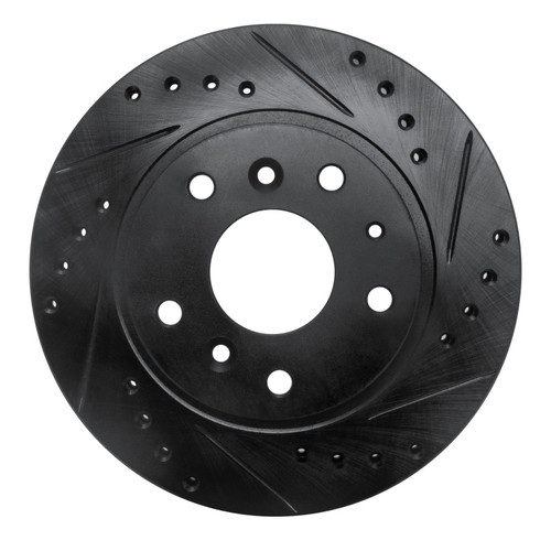 R1 88-92 Ford Probe Front Right Drilled & Slotted Black Brake Rotor