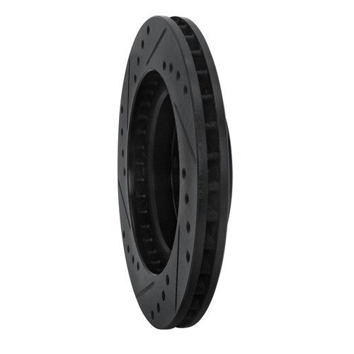 R1 88-92 Ford Probe Front Right Drilled & Slotted Black Brake Rotor