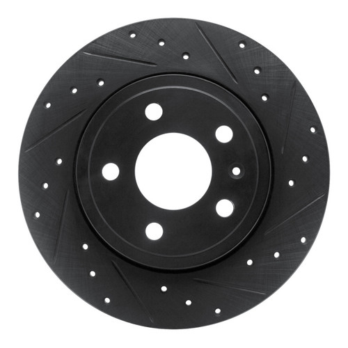 R1 00-09 Audi A4 (USA/Canada) Rear Right Drilled & Slotted Black Brake Rotor