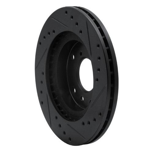 R1 88-92 Ford Probe Front Left Drilled & Slotted Black Brake Rotor