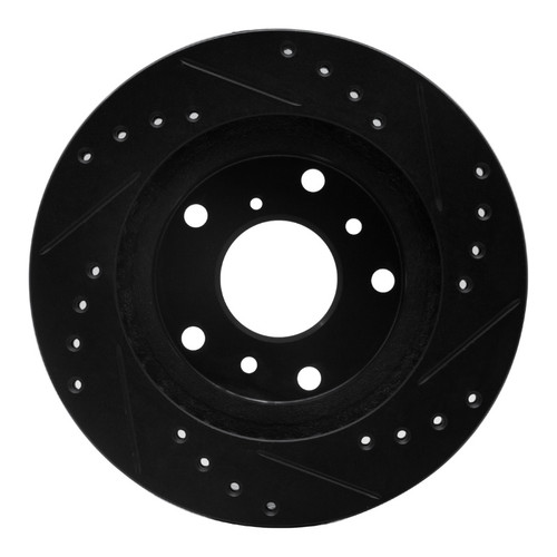 R1 88-92 Ford Probe Front Left Drilled & Slotted Black Brake Rotor