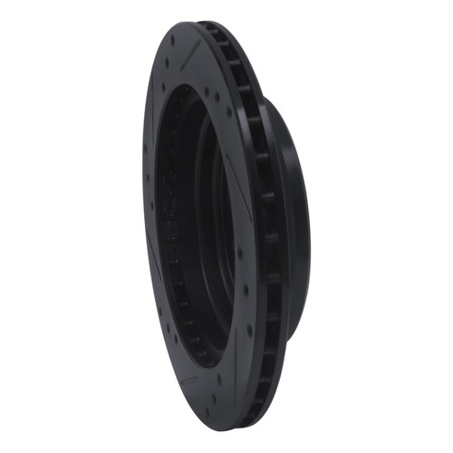 R1 86-91 Mazda RX-7 Rear Right Drilled & Slotted Black Brake Rotor