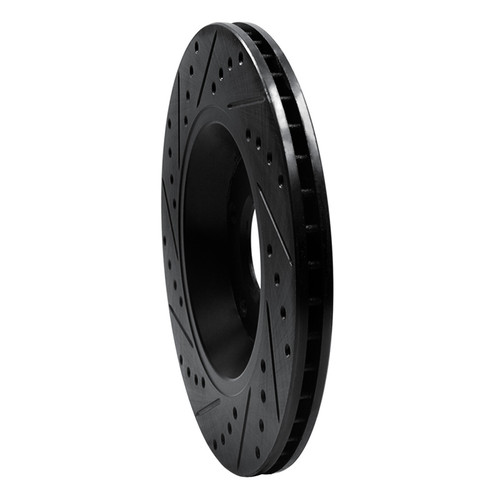 R1 04-09 Audi S4 Rear Right Drilled & Slotted Black Brake Rotor