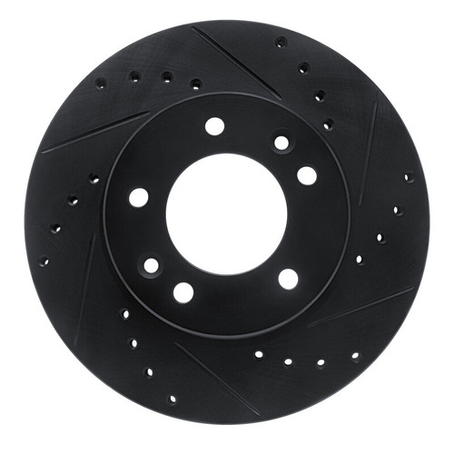 R1 86-91 Mazda RX-7 Front Right Drilled & Slotted Black Brake Rotor