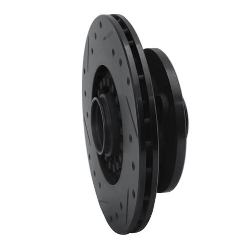 R1 84-85 Mazda RX-7 Front Right Drilled & Slotted Black Brake Rotor ECB-80006R