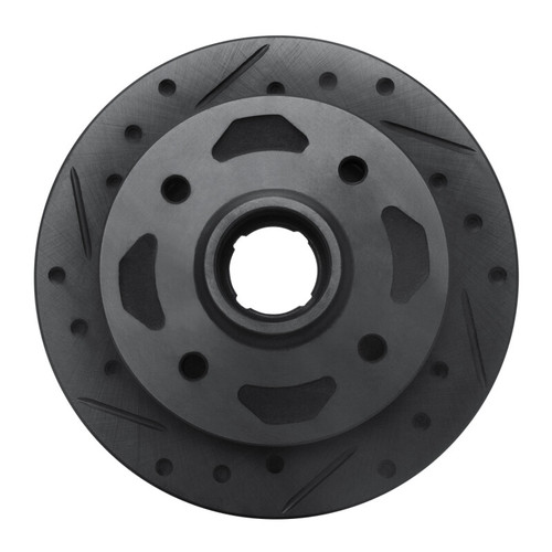 R1 84-85 Mazda RX-7 Front Left Drilled & Slotted Black Brake Rotor ECB-80006L