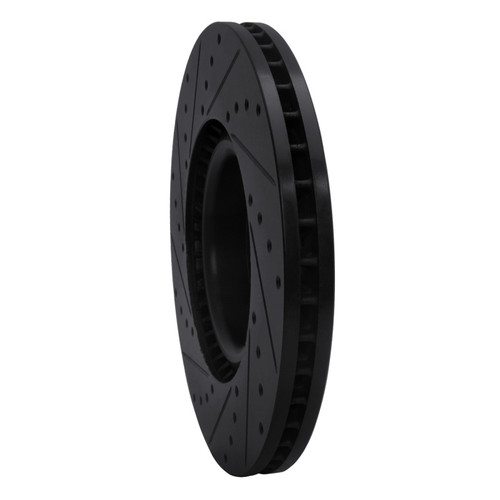 R1 99-04 Audi S6 Front Right Drilled & Slotted Black Brake Rotor